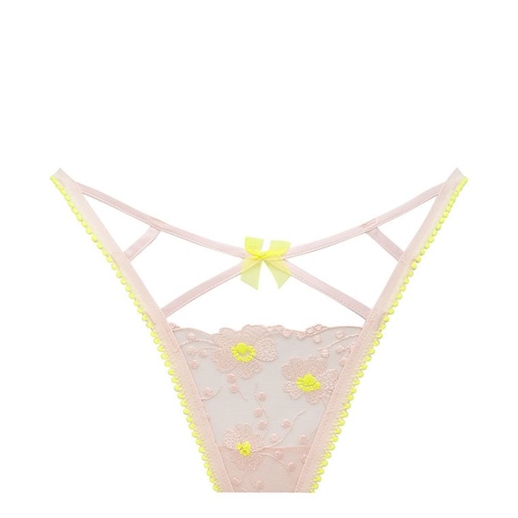 For Love And Lemons Evelyn Thong Panty Peach XL NEW - Picture 3 of 9